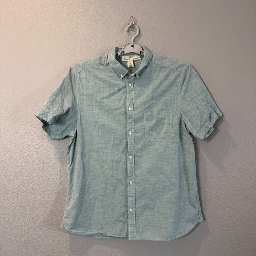 H&M Men's Size XL Mint Green 100% Cotton Short Sleeve Button Down Shirt